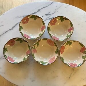Vintage Franciscan Desert Rose 6" Berry Dessert Fruit Coupe Cereal Bowl Set of 5